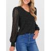 imageANRABESS Shirts for Women Lace Long Sleeve V Neck Tunic Tops Casual Loose Fit Blouses Lightweight Sweaters 2025 Fall ClothesBlack