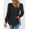 imageANRABESS Shirts for Women Lace Long Sleeve V Neck Tunic Tops Casual Loose Fit Blouses Lightweight Sweaters 2025 Fall ClothesBlack