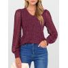 imageANRABESS Shirts for Women Lace Long Sleeve V Neck Tunic Tops Casual Loose Fit Blouses Lightweight Sweaters 2025 Fall ClothesBurgundy