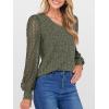 imageANRABESS Shirts for Women Lace Long Sleeve V Neck Tunic Tops Casual Loose Fit Blouses Lightweight Sweaters 2025 Fall ClothesDeep Green