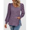 imageANRABESS Shirts for Women Lace Long Sleeve V Neck Tunic Tops Casual Loose Fit Blouses Lightweight Sweaters 2025 Fall ClothesPurple