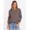 imageANRABESS Sweaters for Women 2025 Fall Long Sleeve Crewneck Knit Casual Loose Side Button Basic Pullover Tops Trendy OutfitsBrown