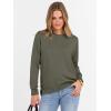 imageANRABESS Sweaters for Women 2025 Fall Long Sleeve Crewneck Knit Casual Loose Side Button Basic Pullover Tops Trendy OutfitsOlive Green