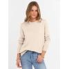 imageANRABESS Sweaters for Women 2025 Fall Long Sleeve Crewneck Knit Casual Loose Side Button Basic Pullover Tops Trendy OutfitsYellow Apricot