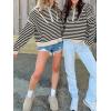 imageANRABESS Sweaters for Women Striped Half Zip Long Sleeve Ribbed Knit Pullover Comfy Casual Lightweight Tops 2025 Fall FashionStriped Black Beige