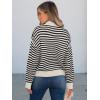 imageANRABESS Sweaters for Women Striped Half Zip Long Sleeve Ribbed Knit Pullover Comfy Casual Lightweight Tops 2025 Fall FashionStriped Black Beige