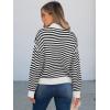 imageANRABESS Sweaters for Women Striped Half Zip Long Sleeve Ribbed Knit Pullover Comfy Casual Lightweight Tops 2025 Fall FashionStriped Black White