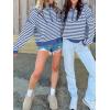 imageANRABESS Sweaters for Women Striped Half Zip Long Sleeve Ribbed Knit Pullover Comfy Casual Lightweight Tops 2025 Fall FashionStriped Blue White