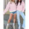 imageANRABESS Sweaters for Women Striped Half Zip Long Sleeve Ribbed Knit Pullover Comfy Casual Lightweight Tops 2025 Fall FashionStriped White Light Pink
