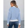 imageANRABESS Sweaters for Women Striped Half Zip Long Sleeve Ribbed Knit Pullover Comfy Casual Lightweight Tops 2025 Fall FashionStriped White Sky Blue