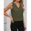 imageANRABESS Tank Top for Women Dressy Casual Business Work Blouses Sleeveless V Neck Textured Tops 2025 Spring Summer OutfitsArmy Green