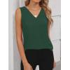 imageANRABESS Tank Top for Women Dressy Casual Business Work Blouses Sleeveless V Neck Textured Tops 2025 Spring Summer OutfitsDeep Green