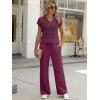 imageANRABESS Women 2 Piece Lounge Sets Crochet Knit Sweater Vest Wide Leg Pants Summer Casual Travel Matching Outfits ClothesPurple Red