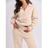 imageANRABESS Women 2 Piece Outfits Sweatsuit Oversized Half Zip Sweatshirt Jogger Sweatpants Tracksuit Lounge Set 2025 ClothesBeige