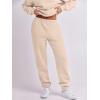 imageANRABESS Women 2 Piece Outfits Sweatsuit Oversized Half Zip Sweatshirt Jogger Sweatpants Tracksuit Lounge Set 2025 ClothesBeige