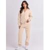 imageANRABESS Women 2 Piece Outfits Sweatsuit Oversized Half Zip Sweatshirt Jogger Sweatpants Tracksuit Lounge Set 2025 ClothesBeige