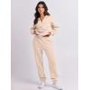 imageANRABESS Women 2 Piece Outfits Sweatsuit Oversized Half Zip Sweatshirt Jogger Sweatpants Tracksuit Lounge Set 2025 ClothesBeige