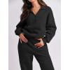 imageANRABESS Women 2 Piece Outfits Sweatsuit Oversized Half Zip Sweatshirt Jogger Sweatpants Tracksuit Lounge Set 2025 ClothesBlack