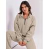 imageANRABESS Women 2 Piece Outfits Sweatsuit Oversized Half Zip Sweatshirt Jogger Sweatpants Tracksuit Lounge Set 2025 ClothesBrown