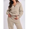imageANRABESS Women 2 Piece Outfits Sweatsuit Oversized Half Zip Sweatshirt Jogger Sweatpants Tracksuit Lounge Set 2025 ClothesBrown