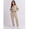 imageANRABESS Women 2 Piece Outfits Sweatsuit Oversized Half Zip Sweatshirt Jogger Sweatpants Tracksuit Lounge Set 2025 ClothesBrown