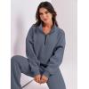 imageANRABESS Women 2 Piece Outfits Sweatsuit Oversized Half Zip Sweatshirt Jogger Sweatpants Tracksuit Lounge Set 2025 ClothesDark Grey