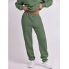 imageANRABESS Women 2 Piece Outfits Sweatsuit Oversized Half Zip Sweatshirt Jogger Sweatpants Tracksuit Lounge Set 2025 ClothesDeep Green