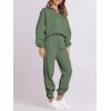 imageANRABESS Women 2 Piece Outfits Sweatsuit Oversized Half Zip Sweatshirt Jogger Sweatpants Tracksuit Lounge Set 2025 ClothesDeep Green