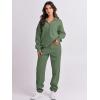 imageANRABESS Women 2 Piece Outfits Sweatsuit Oversized Half Zip Sweatshirt Jogger Sweatpants Tracksuit Lounge Set 2025 ClothesDeep Green