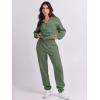 imageANRABESS Women 2 Piece Outfits Sweatsuit Oversized Half Zip Sweatshirt Jogger Sweatpants Tracksuit Lounge Set 2025 ClothesDeep Green