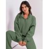 imageANRABESS Women 2 Piece Outfits Sweatsuit Oversized Half Zip Sweatshirt Jogger Sweatpants Tracksuit Lounge Set 2025 ClothesDeep Green