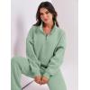 imageANRABESS Women 2 Piece Outfits Sweatsuit Oversized Half Zip Sweatshirt Jogger Sweatpants Tracksuit Lounge Set 2025 ClothesGreen