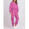 imageANRABESS Women 2 Piece Outfits Sweatsuit Oversized Half Zip Sweatshirt Jogger Sweatpants Tracksuit Lounge Set 2025 ClothesHot Pink