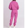 imageANRABESS Women 2 Piece Outfits Sweatsuit Oversized Half Zip Sweatshirt Jogger Sweatpants Tracksuit Lounge Set 2025 ClothesHot Pink