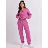 imageANRABESS Women 2 Piece Outfits Sweatsuit Oversized Half Zip Sweatshirt Jogger Sweatpants Tracksuit Lounge Set 2025 ClothesHot Pink