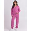 imageANRABESS Women 2 Piece Outfits Sweatsuit Oversized Half Zip Sweatshirt Jogger Sweatpants Tracksuit Lounge Set 2025 ClothesHot Pink