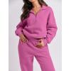 imageANRABESS Women 2 Piece Outfits Sweatsuit Oversized Half Zip Sweatshirt Jogger Sweatpants Tracksuit Lounge Set 2025 ClothesHot Pink