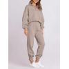 imageANRABESS Women 2 Piece Outfits Sweatsuit Oversized Half Zip Sweatshirt Jogger Sweatpants Tracksuit Lounge Set 2025 ClothesLight Khaki