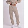 imageANRABESS Women 2 Piece Outfits Sweatsuit Oversized Half Zip Sweatshirt Jogger Sweatpants Tracksuit Lounge Set 2025 ClothesLight Khaki