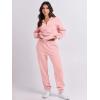 imageANRABESS Women 2 Piece Outfits Sweatsuit Oversized Half Zip Sweatshirt Jogger Sweatpants Tracksuit Lounge Set 2025 ClothesLight Pink