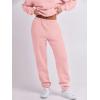 imageANRABESS Women 2 Piece Outfits Sweatsuit Oversized Half Zip Sweatshirt Jogger Sweatpants Tracksuit Lounge Set 2025 ClothesLight Pink
