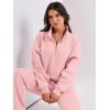imageANRABESS Women 2 Piece Outfits Sweatsuit Oversized Half Zip Sweatshirt Jogger Sweatpants Tracksuit Lounge Set 2025 ClothesLight Pink