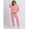 imageANRABESS Women 2 Piece Outfits Sweatsuit Oversized Half Zip Sweatshirt Jogger Sweatpants Tracksuit Lounge Set 2025 ClothesOrange Pink