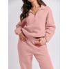 imageANRABESS Women 2 Piece Outfits Sweatsuit Oversized Half Zip Sweatshirt Jogger Sweatpants Tracksuit Lounge Set 2025 ClothesOrange Pink