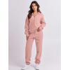 imageANRABESS Women 2 Piece Outfits Sweatsuit Oversized Half Zip Sweatshirt Jogger Sweatpants Tracksuit Lounge Set 2025 ClothesOrange Pink