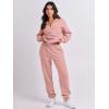 imageANRABESS Women 2 Piece Outfits Sweatsuit Oversized Half Zip Sweatshirt Jogger Sweatpants Tracksuit Lounge Set 2025 ClothesOrange Pink