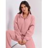 imageANRABESS Women 2 Piece Outfits Sweatsuit Oversized Half Zip Sweatshirt Jogger Sweatpants Tracksuit Lounge Set 2025 ClothesPink