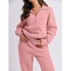 imageANRABESS Women 2 Piece Outfits Sweatsuit Oversized Half Zip Sweatshirt Jogger Sweatpants Tracksuit Lounge Set 2025 ClothesPink