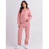 imageANRABESS Women 2 Piece Outfits Sweatsuit Oversized Half Zip Sweatshirt Jogger Sweatpants Tracksuit Lounge Set 2025 ClothesPink