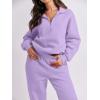 imageANRABESS Women 2 Piece Outfits Sweatsuit Oversized Half Zip Sweatshirt Jogger Sweatpants Tracksuit Lounge Set 2025 ClothesPurple